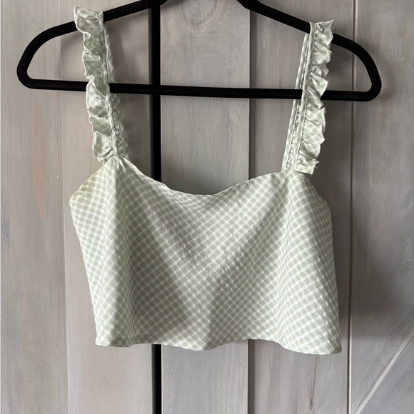 PrettyLittleThing Tops - Pretty Little Thing Green and White Checked Top and Shorts